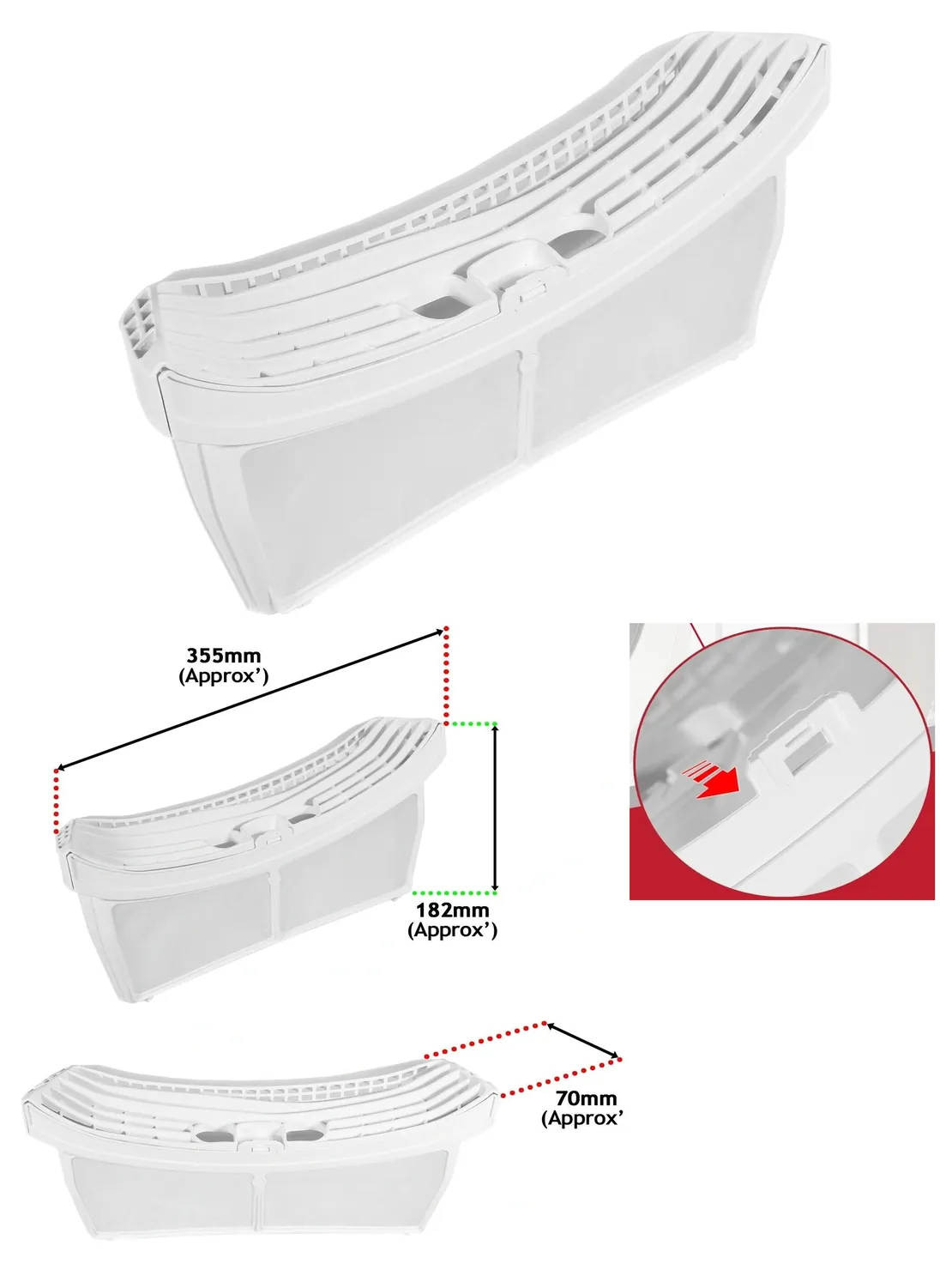 Blomberg Dryer Lint Filter – Fluff Cage for DHP/LTS/TKF 2982200100
