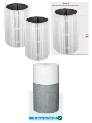Blueair Blue Pure 511 Replacement HEPA Carbon Filters – 2 Pack