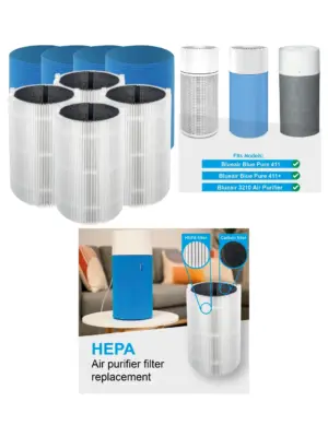 Blueair HEPA & Carbon Filter Kit for Blue Pure 411/3210 & Joy S 4 Pack