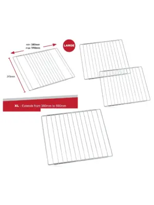 Bosch Adjustable Oven Shelf – 590 mm Extendable, No‑Gap Lock Grill