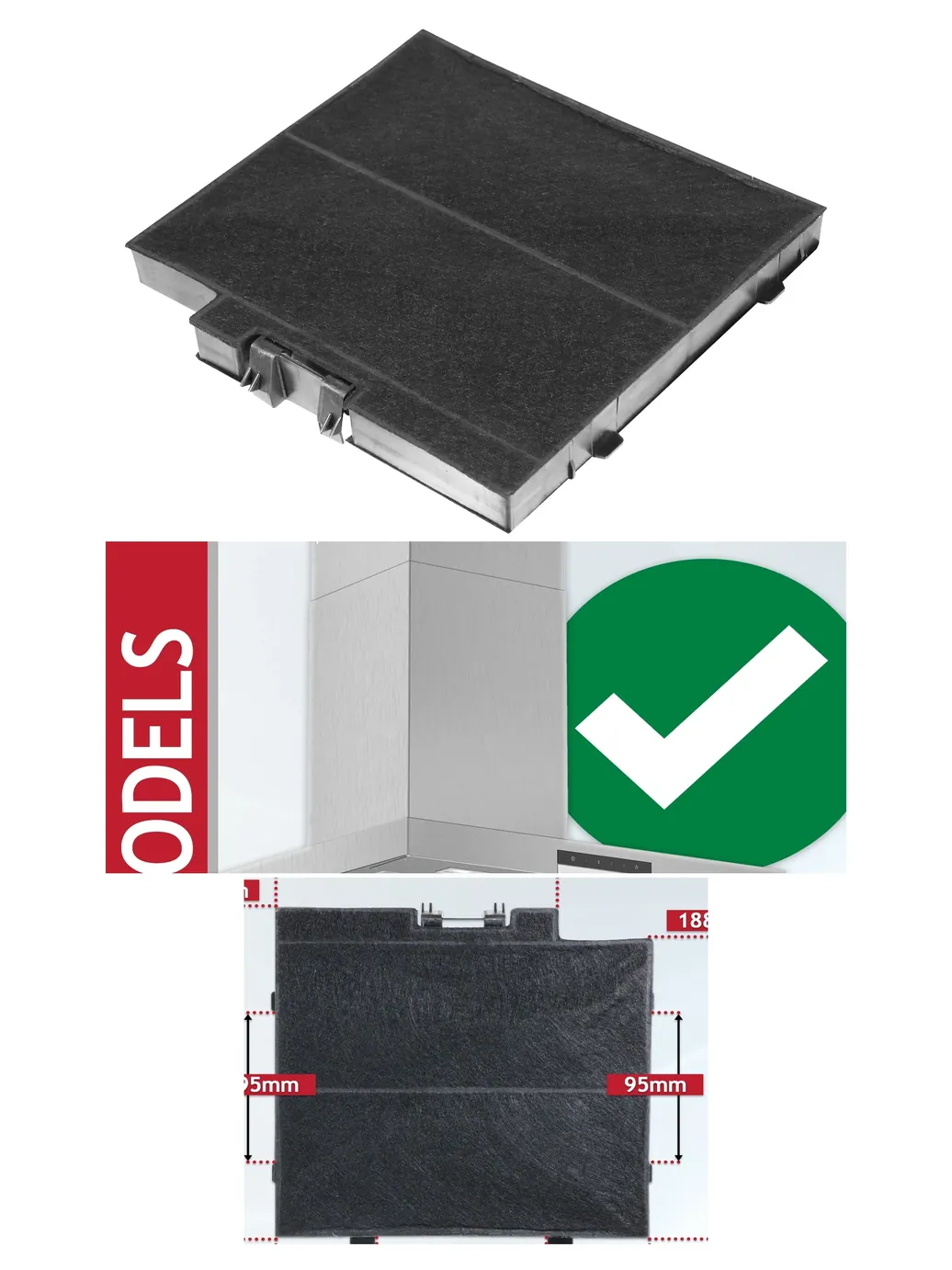 Bosch Cooker Hood Carbon Filter 11022296 – 215x210x25 mm Replacement