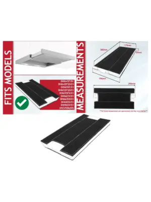 Bosch Cooker Hood Carbon Filter DHI645/655/665 - 395x196x30mm
