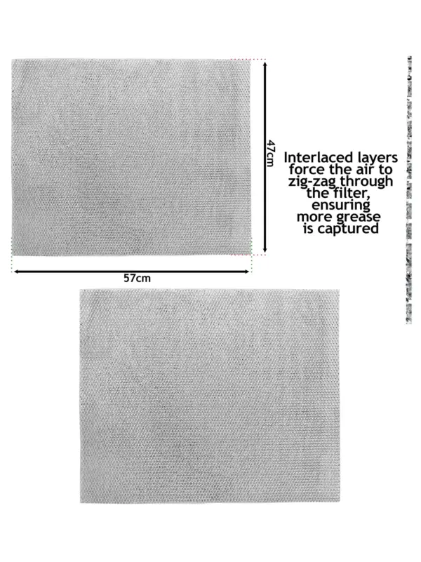 Bosch Cooker Hood Metal Mesh Grease Filter – 57x47 cm Replacement
