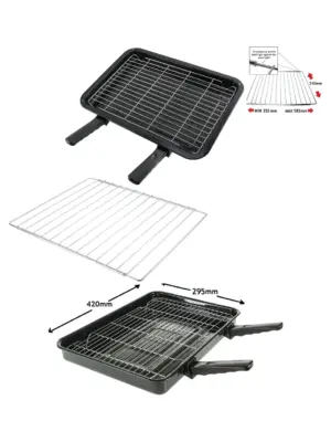 Bosch Oven Grill Pan with Rack, Detachable Handles & Adjustable Shelf
