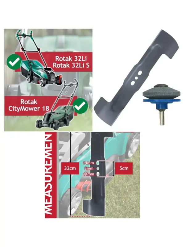 Bosch Rotak 32Li 32cm Metal Replacement Blade with Drill Sharpener