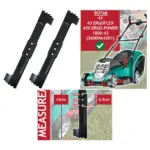Bosch Rotak 43 Metal Lawn Mower Blade – 43 cm Replacement, Pack of 2
