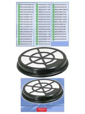 Bosch Vacuum Foam Filter Kit for BGC05/BGS05 Models – Part 12025213