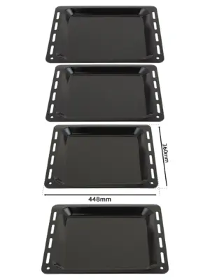 Brandt Enamel Baking Tray Set – 448×360×25 mm Oven Pan, 2 Pack