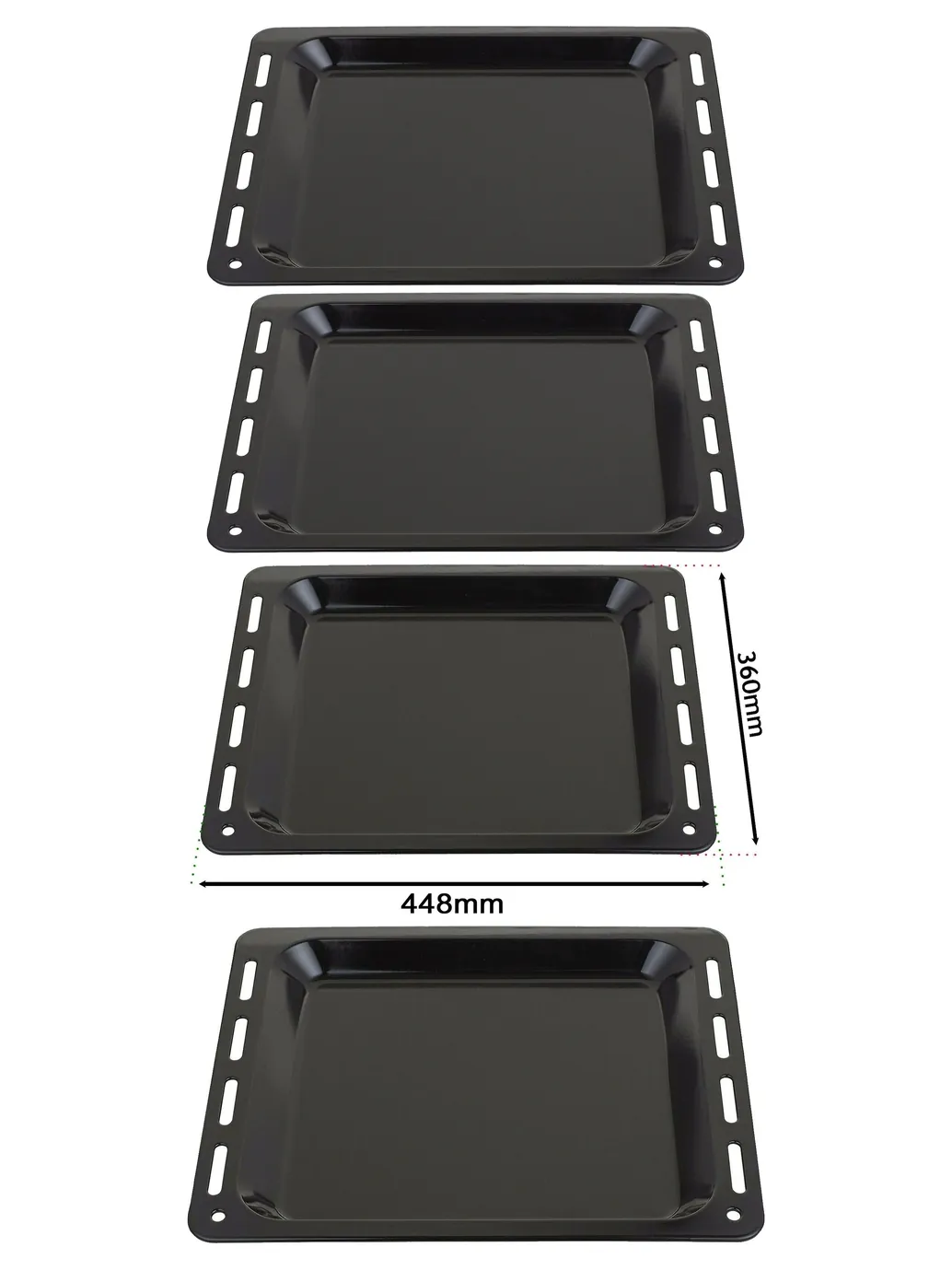 Brandt Enamel Baking Tray Set – 448×360×25 mm Oven Pan, 2 Pack