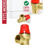 Brass 3 Bar PRV for Alpha CB50 CD50 Boiler – 1/2" BSP M/F