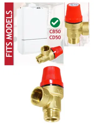 Brass 3 Bar PRV for Alpha CB50 CD50 Boiler – 1/2" BSP M/F