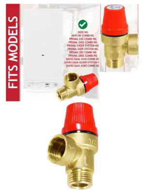Brass 3‑Bar Relief Valve – 1/2" BSP Male Female for Biasi Boiler