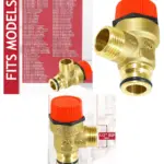 Brass 3 Bar Safety Relief Valve Push Fit 1/2 BSP Male Baxi Boiler