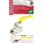 Brass PN40 3/8" Gas Ball Valve with Yellow Lever – Female/Female