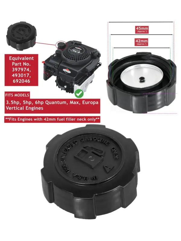 Briggs & Stratton Max Quantum Fuel Tank Cap - Europa/Intek Engine