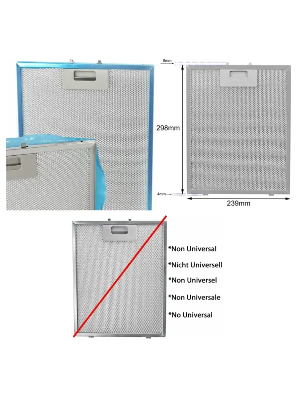 Britannia Dedietrich Hood Grease Filter Mesh 300x240 mm Metal Fan