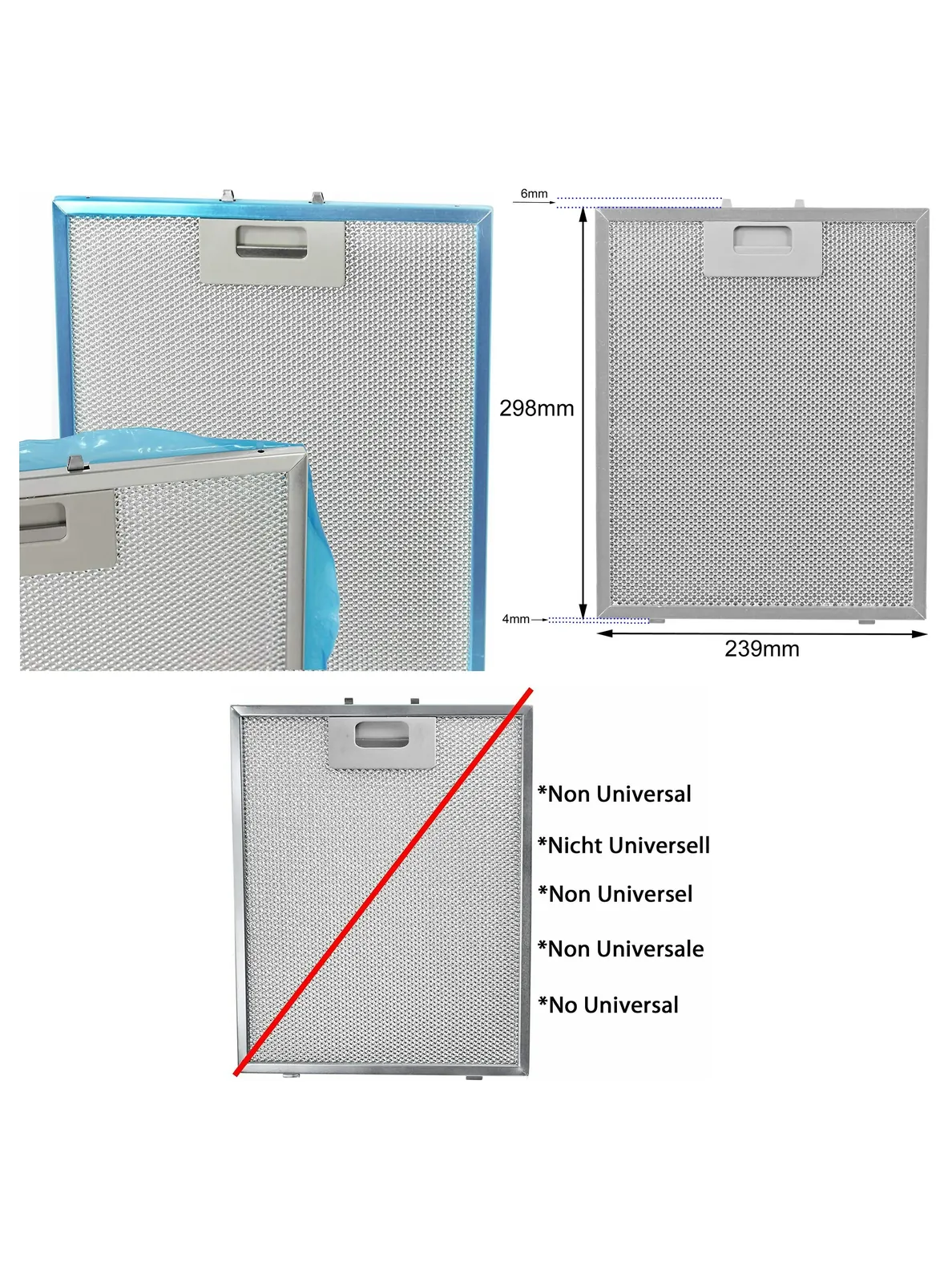 Britannia Dedietrich Hood Grease Filter Mesh 300x240 mm Metal Fan