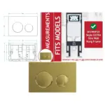 Brushed Brass Flush Plate Kit for Skylo Wall‑Hung Toilet 245x165mm