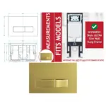 Brushed Brass Flush Plate Kit for Skylo Wall‑Hung Toilets 245×165