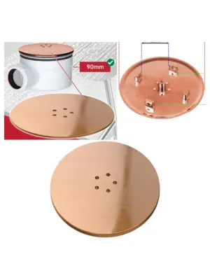 Brushed Copper 110mm Shower Trap Plug Cover with 90mm Tray