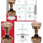 Brushed Copper Dual-Flush Toilet Button Kit – fits 20-60mm holes
