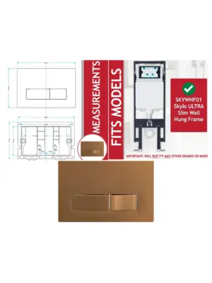 Brushed Copper Flush Plate Kit for Skylo Wall Hung – 245×165 mm