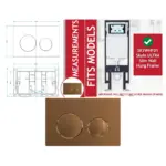 Brushed Copper Flush Plate Kit for Skylo Wall‑Hung Toilet 245x165 mm