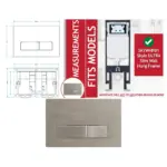 Brushed Nickel Flush Plate for Skylo Wall Hung Toilets 245x165mm