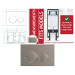 Brushed Nickel Flush Plate Kit for Skylo Wall‑Hung Toilet 245×165mm
