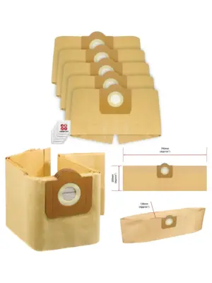 Bush Wet/Dry Vacuum Cleaner Dust Bags – 5 Pack with Freshener Tabs