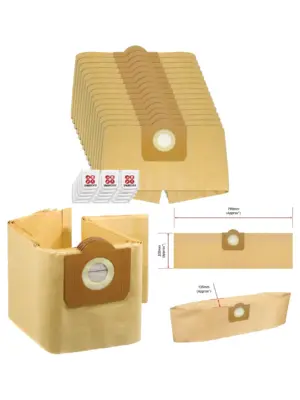 Bush Wet/Dry Vacuum Dust Bag Set - 15 Bags + Freshener Tabs