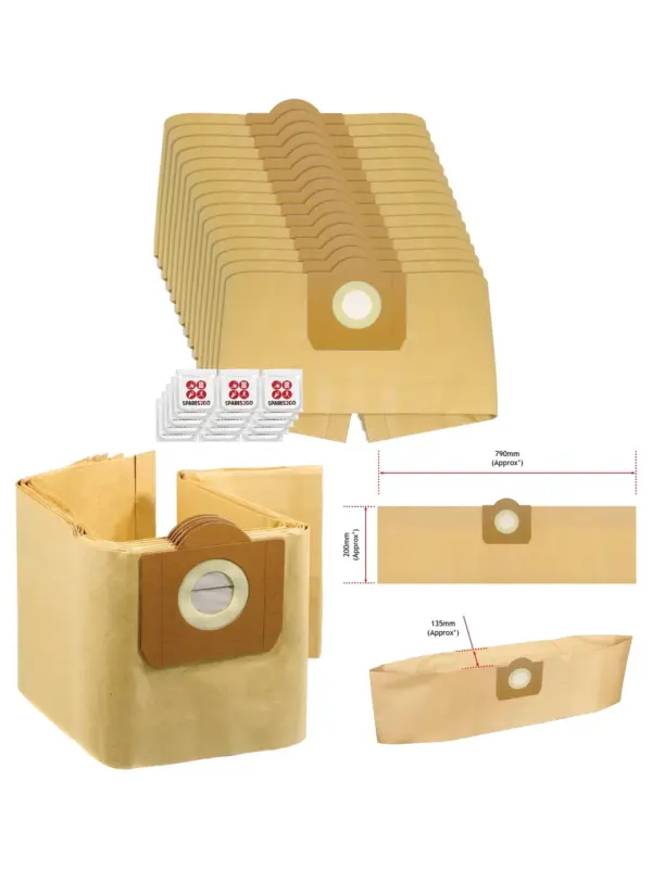 Bush Wet/Dry Vacuum Dust Bag Set - 15 Bags + Freshener Tabs