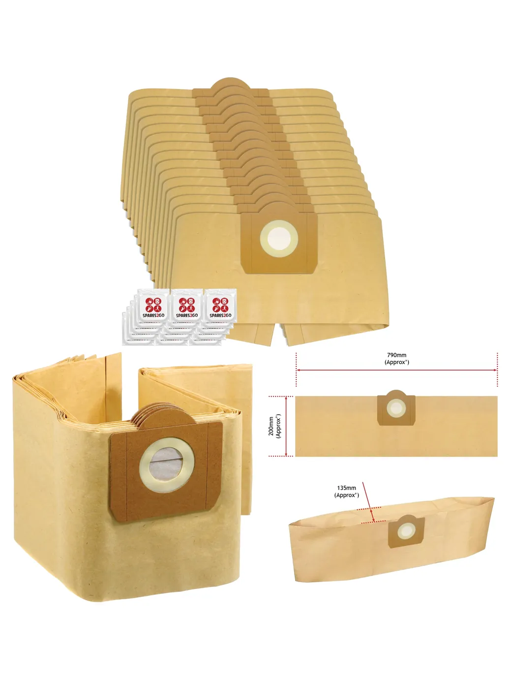 Bush Wet/Dry Vacuum Dust Bag Set - 15 Bags + Freshener Tabs
