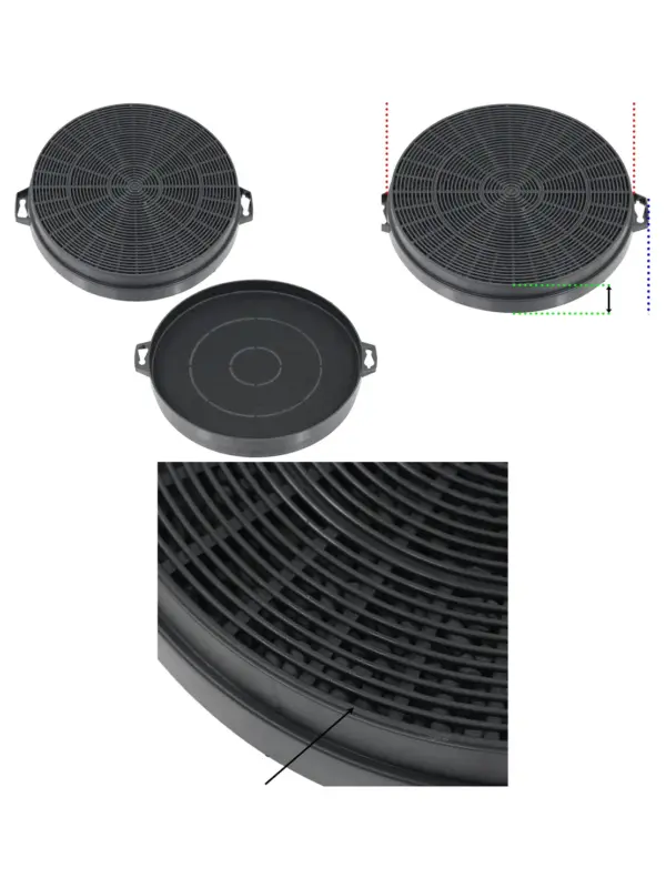 Carbon Charcoal Filter Set (2) for Hygena Cooker Extractor Hood