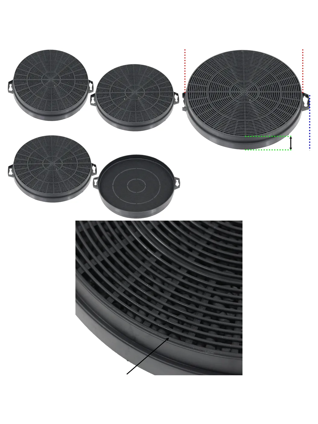 Carbon Charcoal Vent Filter 4 Pack for Howdens Lamona Extractor Hood