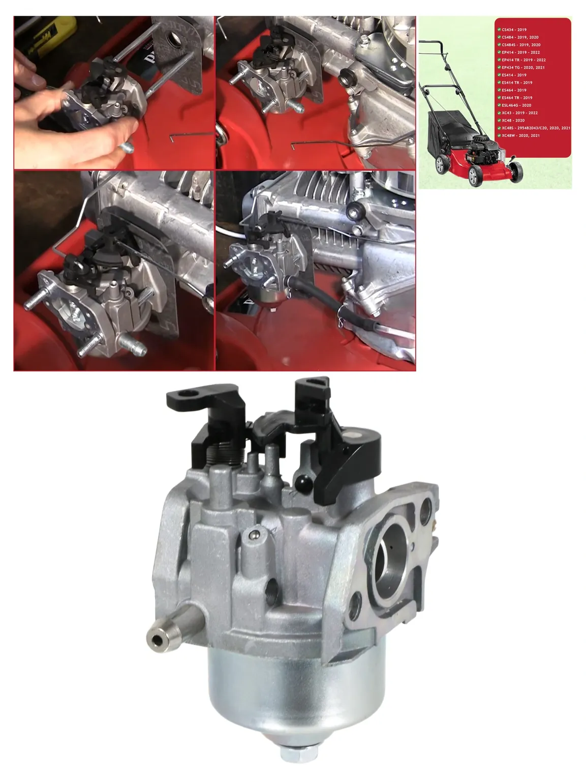 CastelGarden Lawn Mower Carburetor for CS434, CS484, EP414 & ES464