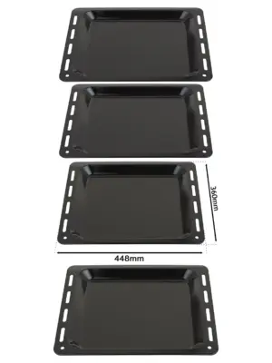 CATA Enamel Baking Tray Set – 448×360×25 mm Oven Pan, 2 Pack