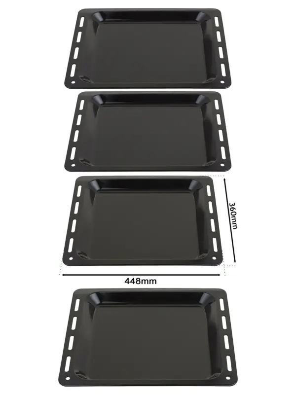 CATA Enamel Baking Tray Set – 448×360×25 mm Oven Pan, 2 Pack