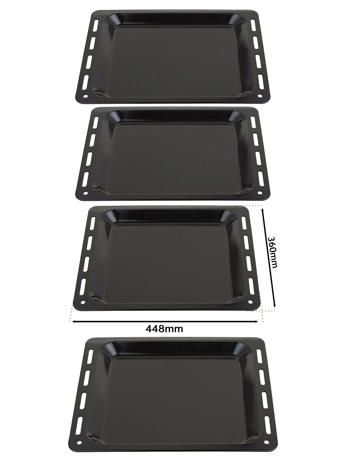 CATA Enamel Baking Tray Set – 448×360×25 mm Oven Pan, 2 Pack
