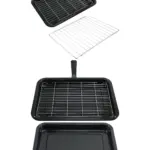 CATA Small Grill Pan with Detachable Handle & Adjustable Shelf