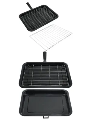 CATA Small Grill Pan with Detachable Handle & Adjustable Shelf