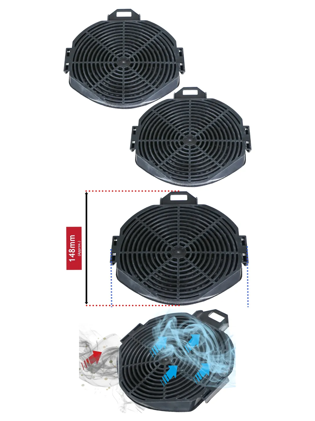 CDA Matrix Cooker Hood Filter 2‑Pack – Fits CHA17, ECH62‑ECH102