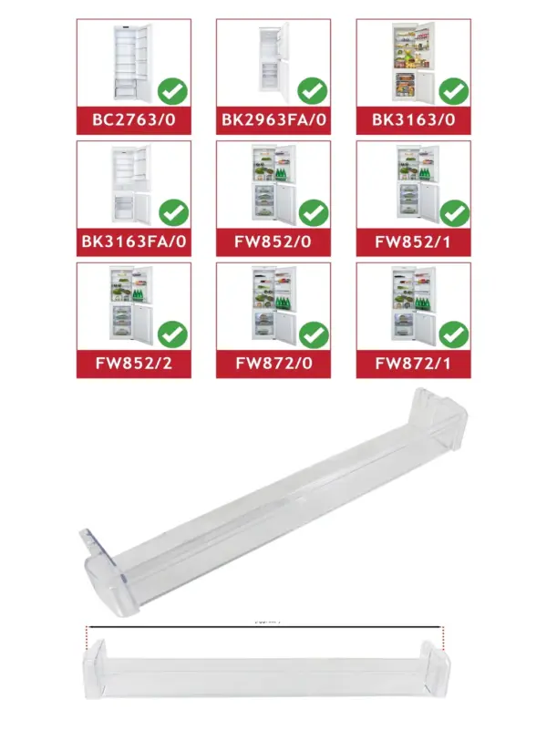 CDA Refrigerator Upper Door Shelf for BC2763, BK2963FA, FW852, FW872