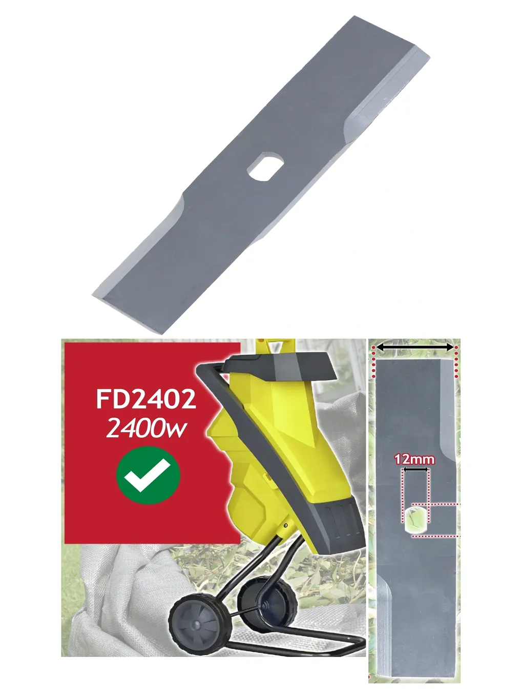 Challenge Xtreme FD2402 19.5cm Metal Blade for 2400W Garden Shredder
