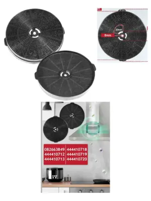 Charcoal Stove Hood Filter 170x25mm - Pack of 2 for Cooker Extractor