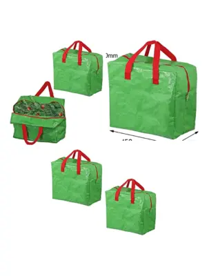 Christmas Bauble Storage Bag 50L Green – Pack of 2 Tree Organizer