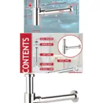 Chrome 40mm Round Sink Waste Pipe Trap with Deodorizer – 1.5