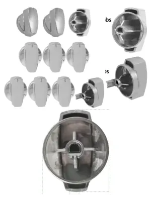 Chrome Belling 44444 Oven Hob Control Knob Set – 10 Piece Replacement Kit