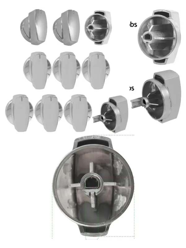 Chrome Belling 44444 Oven Hob Control Knob Set – 10 Piece Replacement Kit