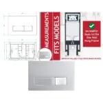 Chrome Concealed Flush Plate for Skylo Wall-Hung Toilets - 245x165mm